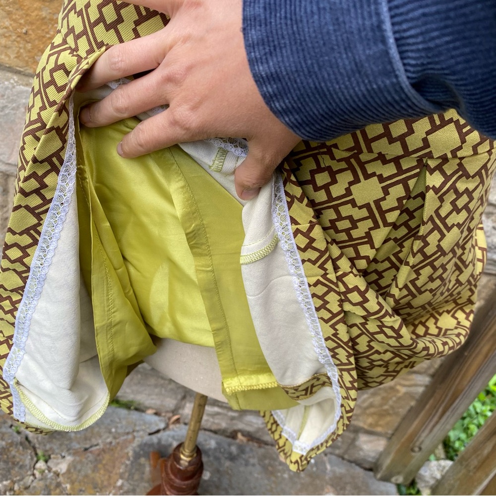 J Mclaughlin Retro Mod Geometric Pattern Green Br… - image 8